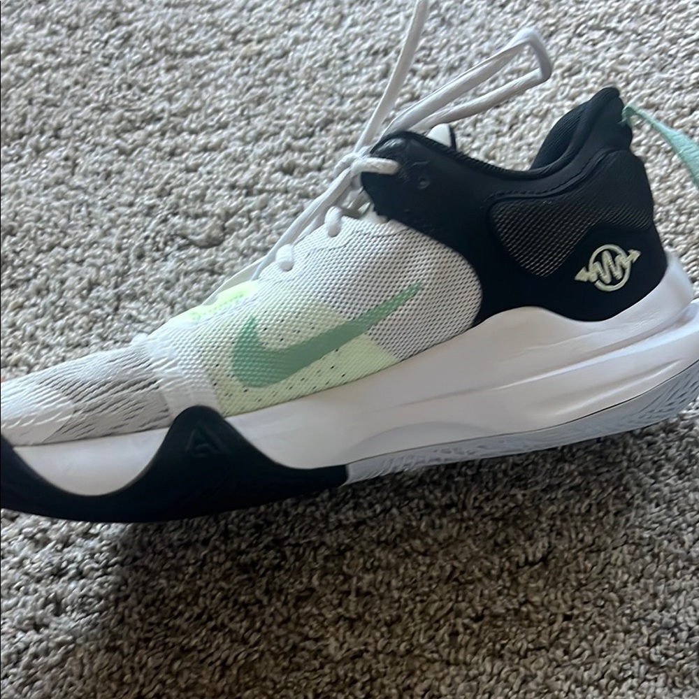 Nike Black and White Sneakers with Green Highlights